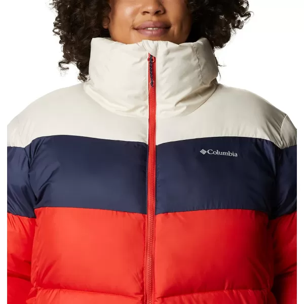 Columbia Womens Puffect Color Blocked JacketBold OrangeNocturnalChalk