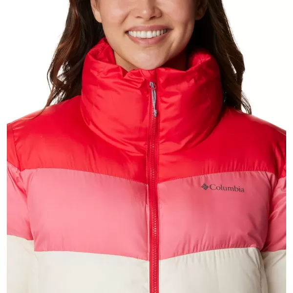 Columbia Womens Puffect Color Blocked JacketChalkCamellia RoseRed Lily