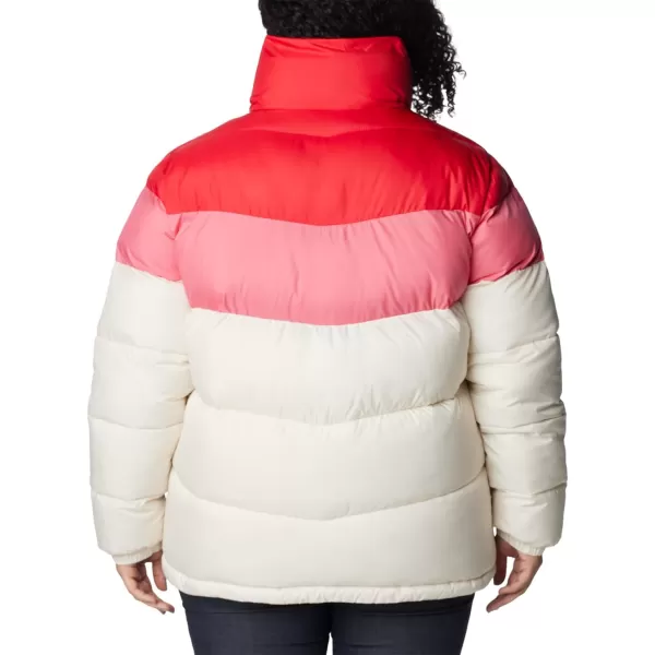 Columbia Womens Puffect Color Blocked JacketChalkCamellia RoseRed Lily