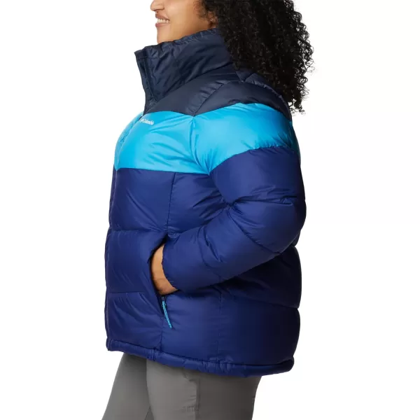 Columbia Womens Puffect Color Blocked JacketDark SapphireBlue ChillNocturnal