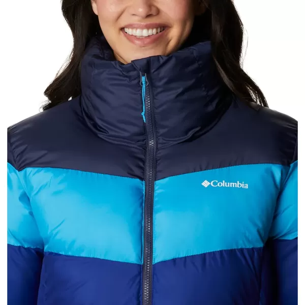 Columbia Womens Puffect Color Blocked JacketDark SapphireBlue ChillNocturnal