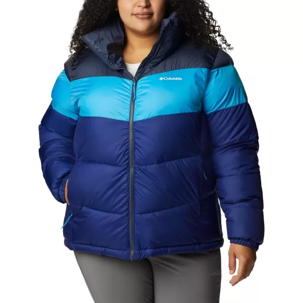 Columbia Womens Puffect Color Blocked JacketDark SapphireBlue ChillNocturnal