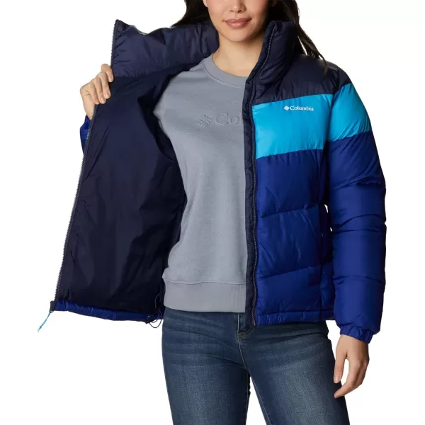 Columbia Womens Puffect Color Blocked JacketDark SapphireBlue ChillNocturnal