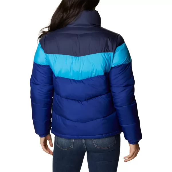 Columbia Womens Puffect Color Blocked JacketDark SapphireBlue ChillNocturnal