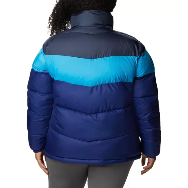 Columbia Womens Puffect Color Blocked JacketDark SapphireBlue ChillNocturnal