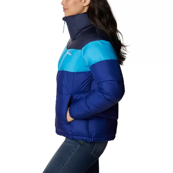 Columbia Womens Puffect Color Blocked JacketDark SapphireBlue ChillNocturnal