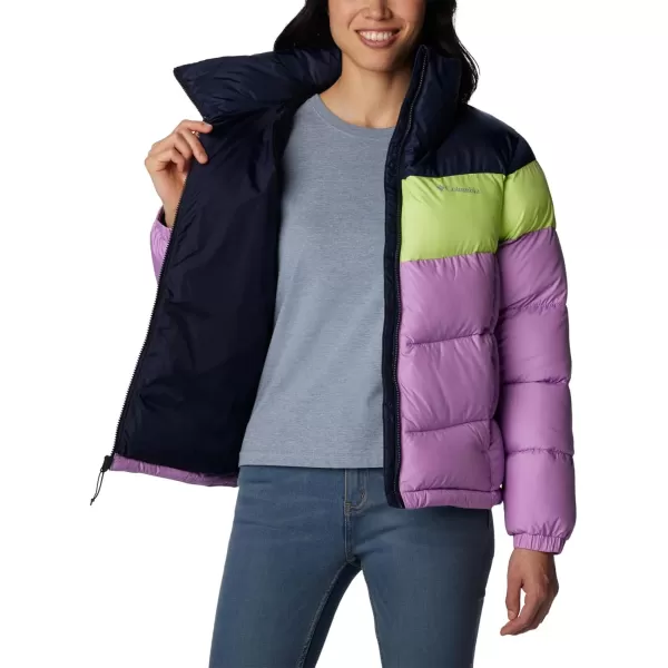 Columbia Womens Puffect Color Blocked JacketGumdropTippetDark Nocturnal