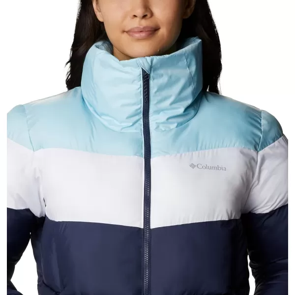 Columbia Womens Puffect Color Blocked JacketNocturnalWhiteSpring Blue