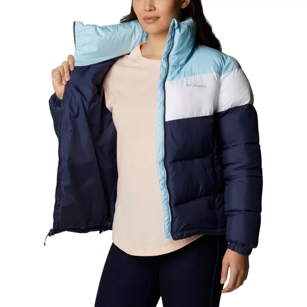 Columbia Womens Puffect Color Blocked JacketNocturnalWhiteSpring Blue