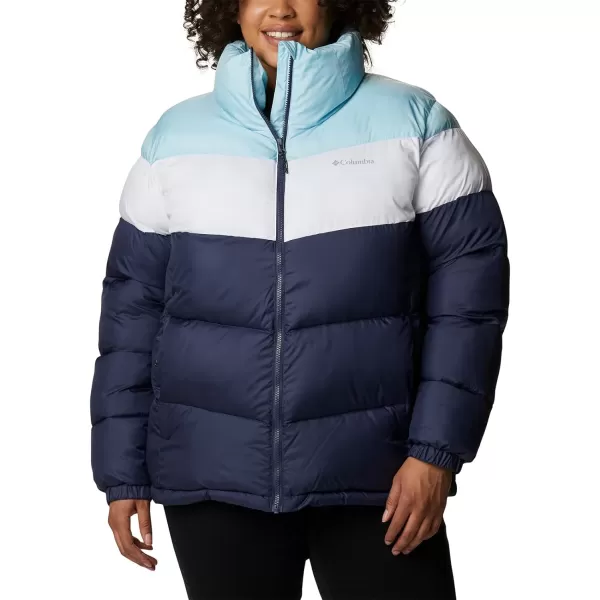 Columbia Womens Puffect Color Blocked JacketNocturnalWhiteSpring Blue