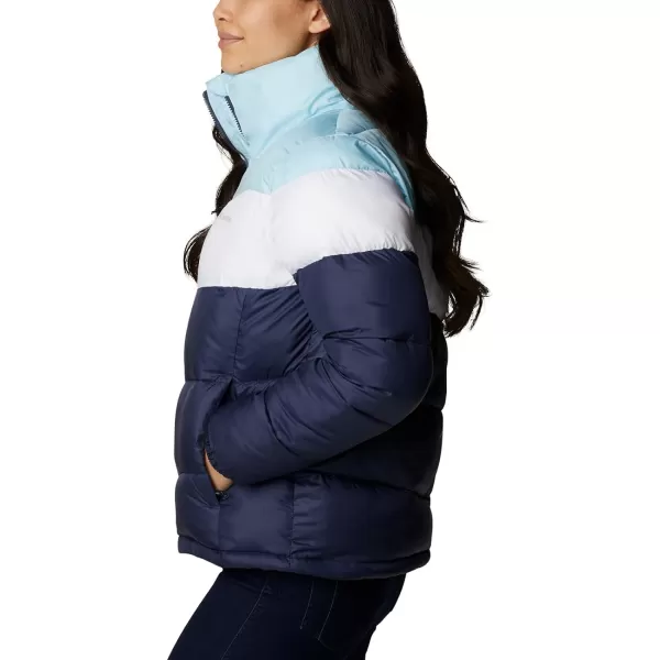 Columbia Womens Puffect Color Blocked JacketNocturnalWhiteSpring Blue