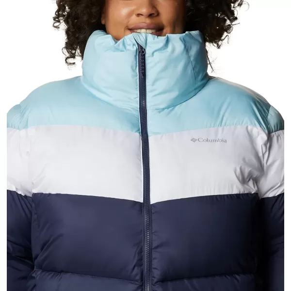 Columbia Womens Puffect Color Blocked JacketNocturnalWhiteSpring Blue