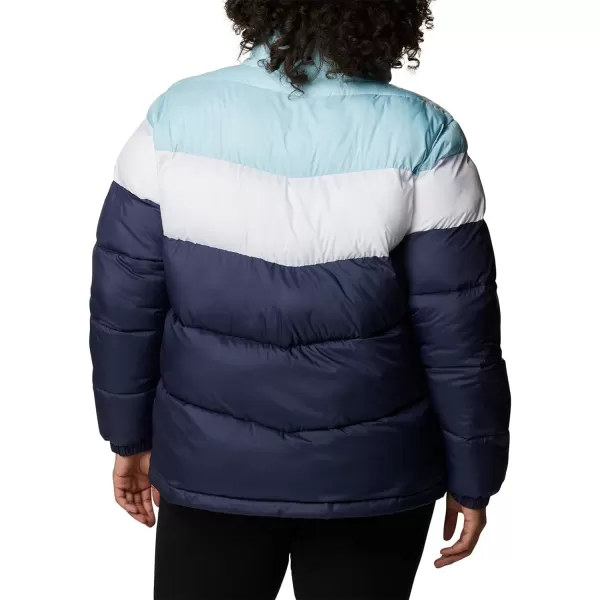 Columbia Womens Puffect Color Blocked JacketNocturnalWhiteSpring Blue