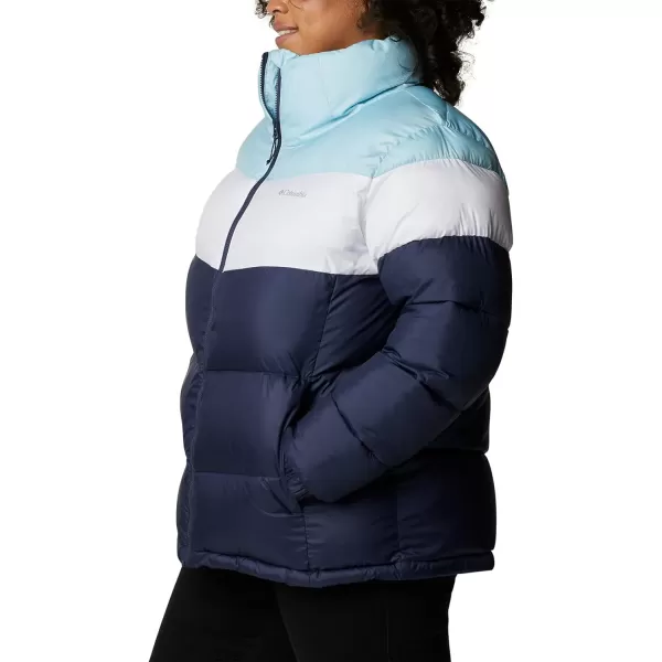 Columbia Womens Puffect Color Blocked JacketNocturnalWhiteSpring Blue