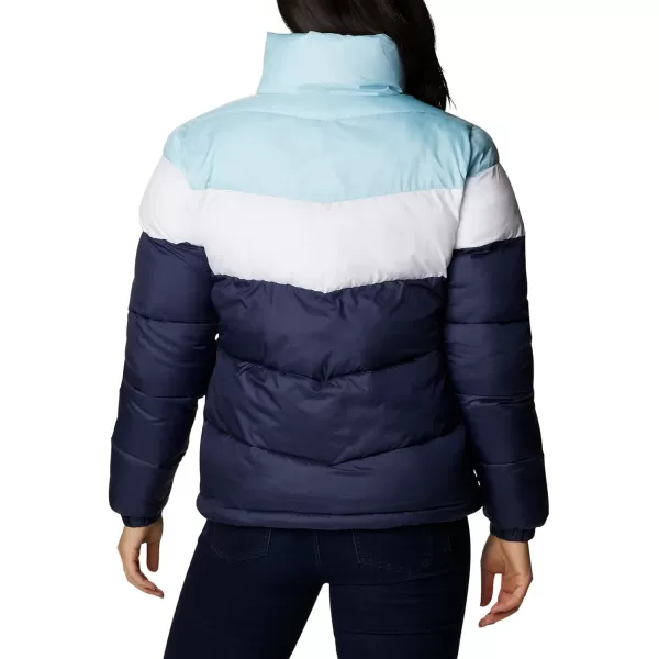 Columbia Womens Puffect Color Blocked JacketNocturnalWhiteSpring Blue