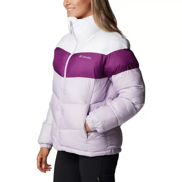 Columbia Womens Puffect Color Blocked JacketPale LilacPlumWhite