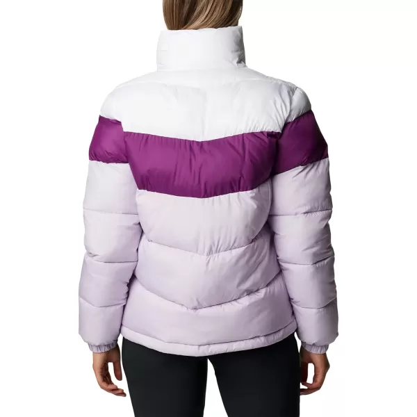 Columbia Womens Puffect Color Blocked JacketPale LilacPlumWhite