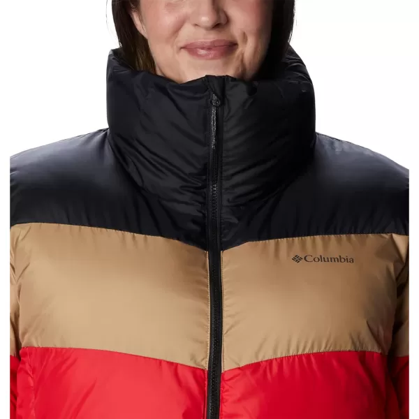 Columbia Womens Puffect Color Blocked JacketRed LilyBeachBlack