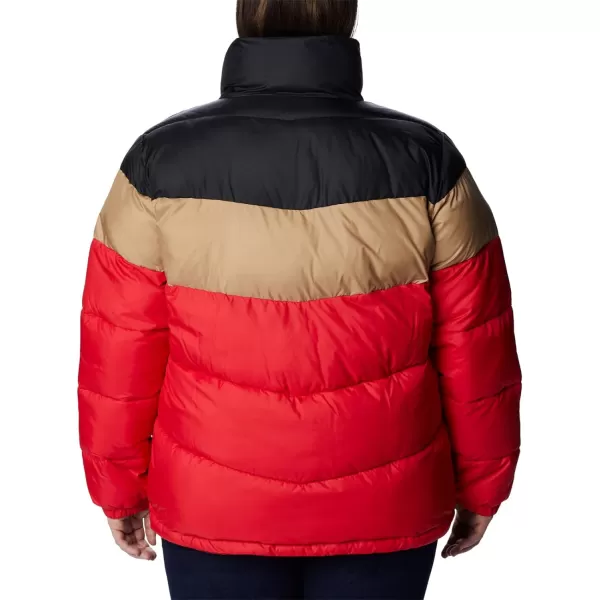 Columbia Womens Puffect Color Blocked JacketRed LilyBeachBlack