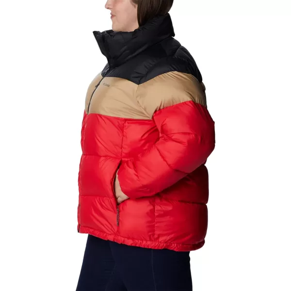 Columbia Womens Puffect Color Blocked JacketRed LilyBeachBlack