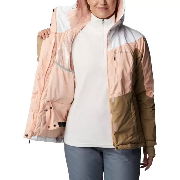 Columbia Womens Rosie Run Insulated JacketPeach BlossomWhiteBeach