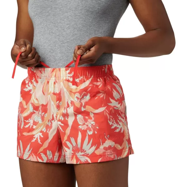 Columbia Womens Sandy River Ii Printed ShortBright Poppy Magnolia Print