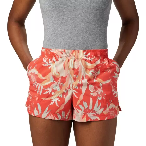 Columbia Womens Sandy River Ii Printed ShortBright Poppy Magnolia Print