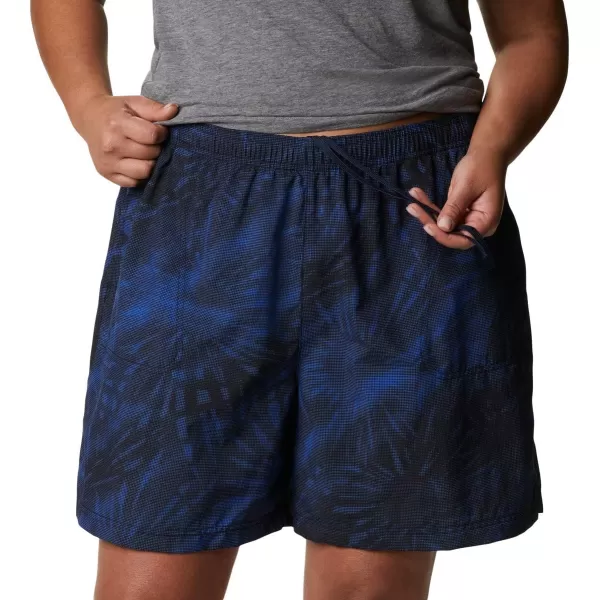 Columbia Womens Sandy River Ii Printed ShortLapis Blue Tonal Sunburst Print