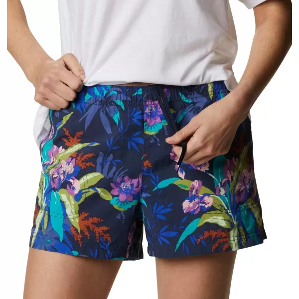 Columbia Womens Sandy River Ii Printed ShortLapis BlueMagnolia Print