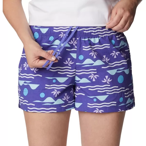 Columbia Womens Sandy River Ii Printed ShortPurple LotusSeaside Multi