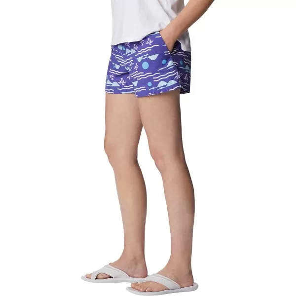 Columbia Womens Sandy River Ii Printed ShortPurple LotusSeaside Multi