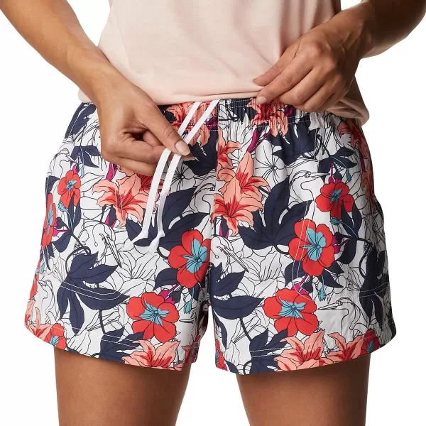 Columbia Womens Sandy River Ii Printed ShortWhite Lakeshore Floral Multi