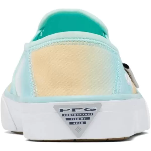 Columbia Womens Slack Water PFG Slip Boat ShoeGulf StreamWhite