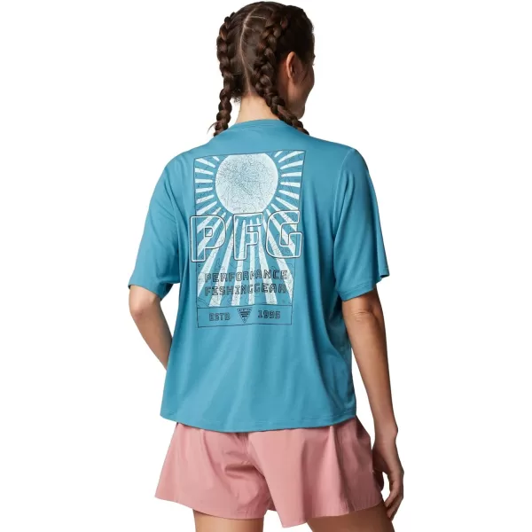 Columbia Womens Standard PFG Uncharted Tech Tee Short SleeveCanyon BlueW Uncharted