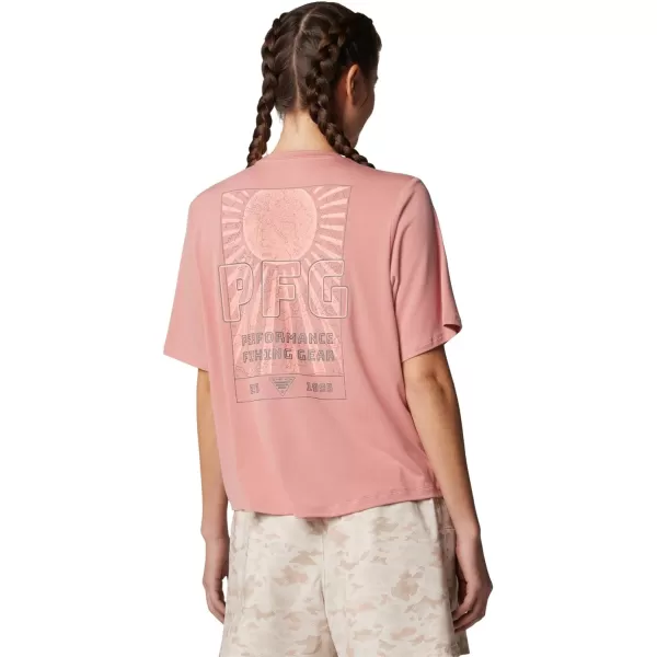 Columbia Womens Standard PFG Uncharted Tech Tee Short SleeveSandalwood PinkW Uncharted