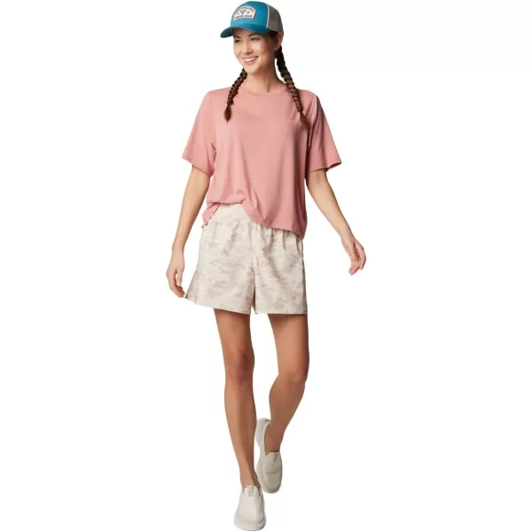 Columbia Womens Standard PFG Uncharted Tech Tee Short SleeveSandalwood PinkW Uncharted