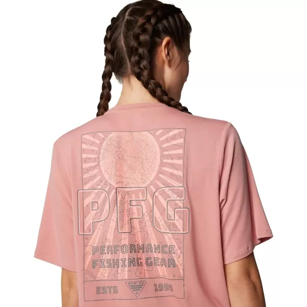 Columbia Womens Standard PFG Uncharted Tech Tee Short SleeveSandalwood PinkW Uncharted