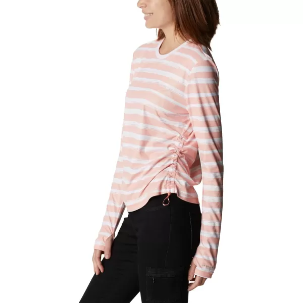 Columbia Womens Standard W Sun Deflector Summerdry Ls ShirtCoral Reef Brush Stripe