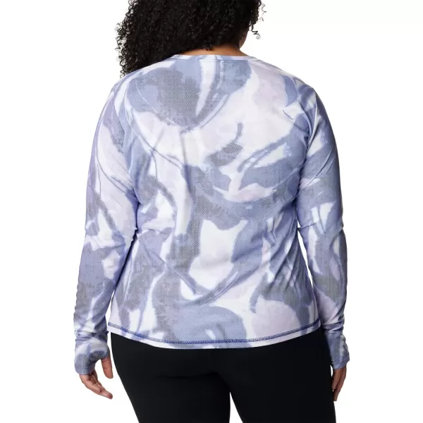 Columbia Womens Standard W Sun Deflector Summerdry Ls ShirtDark SapphireBloomdye
