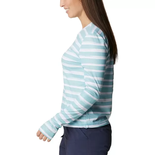 Columbia Womens Standard W Sun Deflector Summerdry Ls ShirtSea Wave Brush Stripe