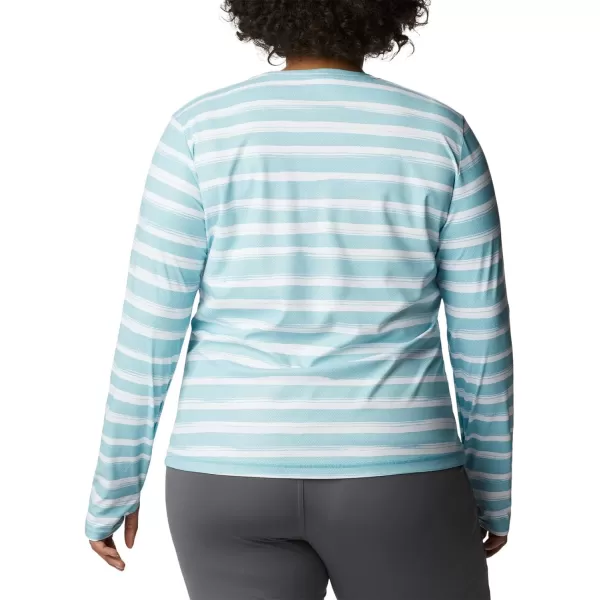 Columbia Womens Standard W Sun Deflector Summerdry Ls ShirtSea Wave Brush Stripe