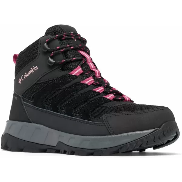 Columbia Womens Strata Trail Mid Waterproof Hiking ShoeBlackSalmon Rose