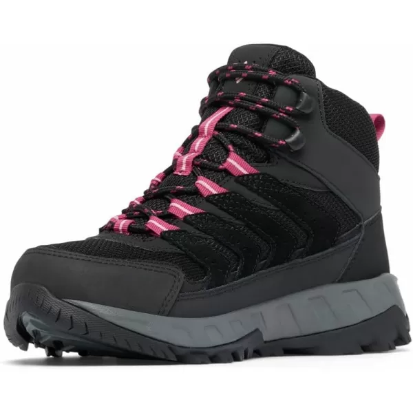 Columbia Womens Strata Trail Mid Waterproof Hiking ShoeBlackSalmon Rose