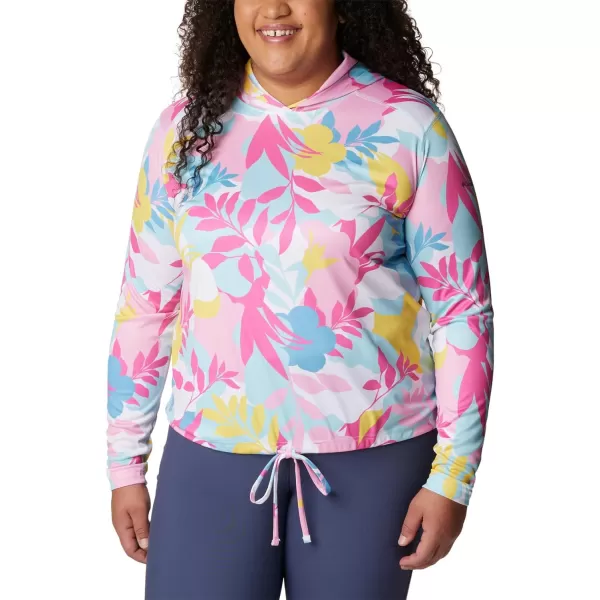 Columbia Womens Summerdry Long Sleeve Printed HoodieWhiteFloriated