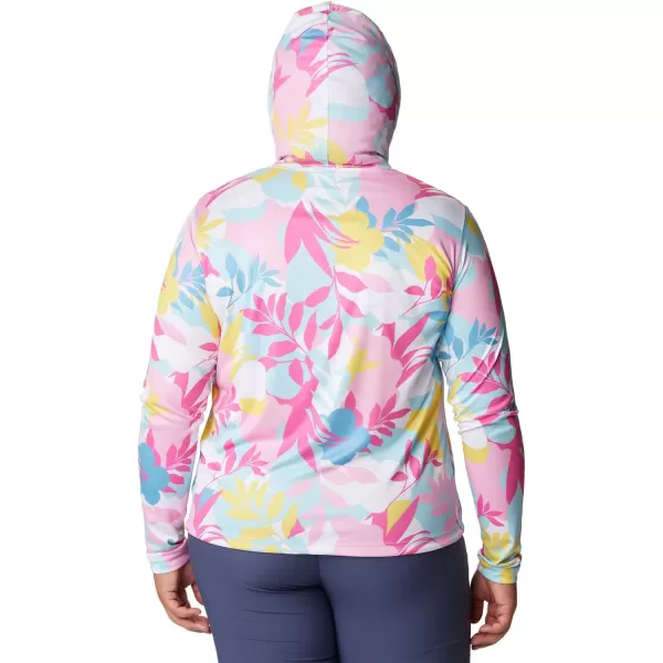 Columbia Womens Summerdry Long Sleeve Printed HoodieWhiteFloriated