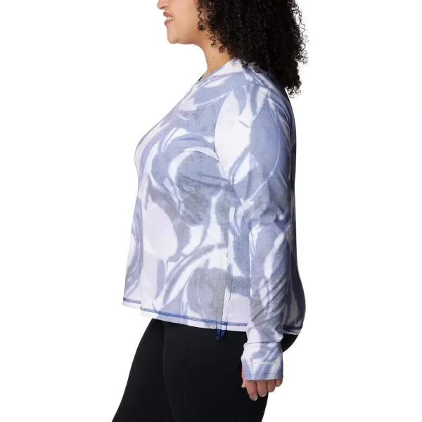 Columbia Womens Sun Deflector Summerdry Long Sleeve ShirtDark SapphireBloomdye