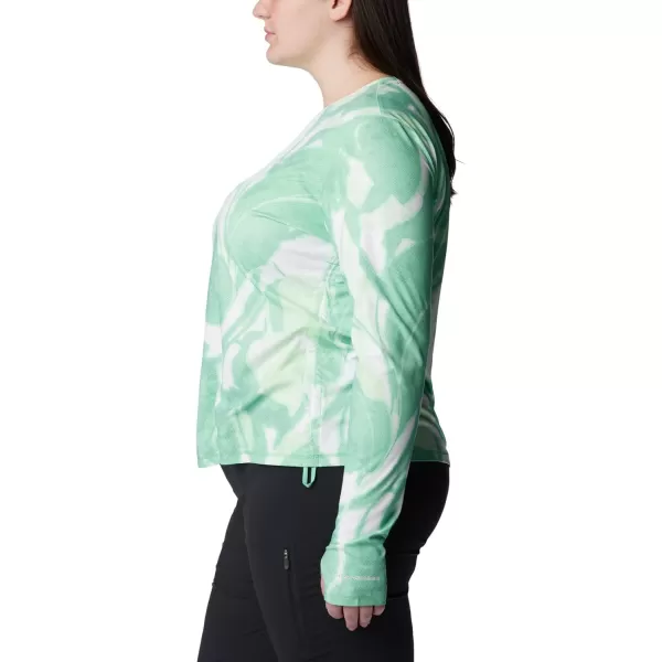 Columbia Womens Sun Deflector Summerdry Long Sleeve ShirtLight JadeBloomdye