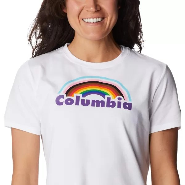 Columbia Womens Sun Trek Ss Graphic TeeWhiteColumbia Pride