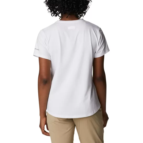 Columbia Womens Sun Trek Ss Graphic TeeWhiteCsc Stacked