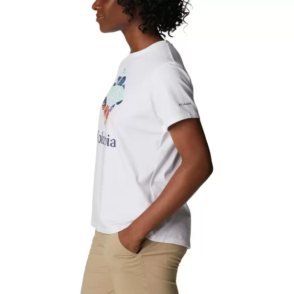 Columbia Womens Sun Trek Ss Graphic TeeWhiteCsc Stacked